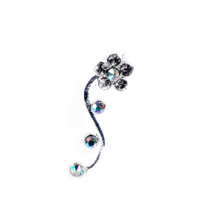 crystal flower ear pin